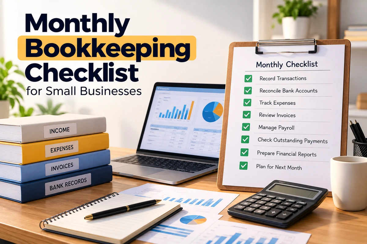 Home Monthly bookkeeping checklist for small businesses